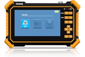 Rsrteng CCTV Tester Monitor Auto HD Coaxial Camera Tester 4K 8MP TVI/CVI/AHD/CVBS Analog Video Monitor 4.3 inch TFT-LCD Screen PTZ Control RS485 Call OSD Menu Audio DC12V Power Output