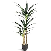 Waoops Artificial Tree 4.7Ft Faux Agave Plant with 3 Heads in Plastic Pot Fake Tree for Home Decor Indoor or Outdoor Office Decoration Housewarming Gift(4.7 Feet-1 Pack)