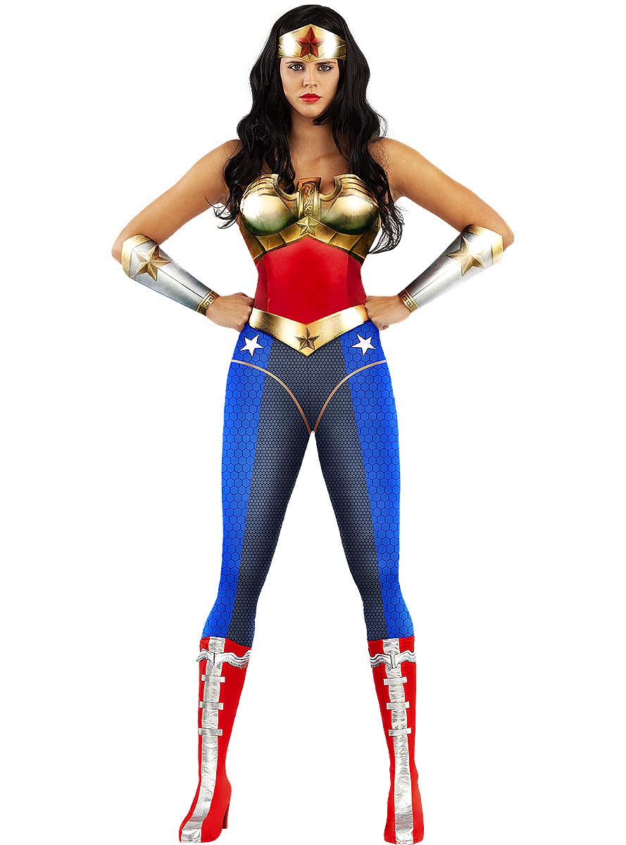 Funidelia | Wonder Woman costume - Injustice: Gods Among Us for woman Superheroes, Justice League - Costumes for adults, accessory fancy dress & props for Halloween, carnival & parties - Size L