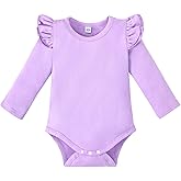 Magic Park 0-24M Infant Girl Romper Baby Girls Solid Color Bodysuit Toddler Ruffle Jumpsuit Shirts Casual Tops Baptism Shirt