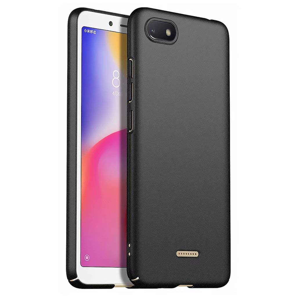NiaCoCo Compatible with Xiaomi Redmi 6A Case PC Silicone Shockproof,Ultra Thin Anti Scratch Protective Case for Xiaomi Redmi 6A-Black