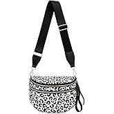 CEUTNIZ Leopard Purse,Leopard Print Bum Bags for Women Crossbody Spacious Waist Bag Fanny Packs Crossbody Bag 2025(Black+White)