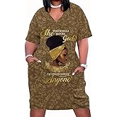 YeGine Women's Plus Size Casual Midi Dresses Short Sleeve T Shirt Dress with Pockets