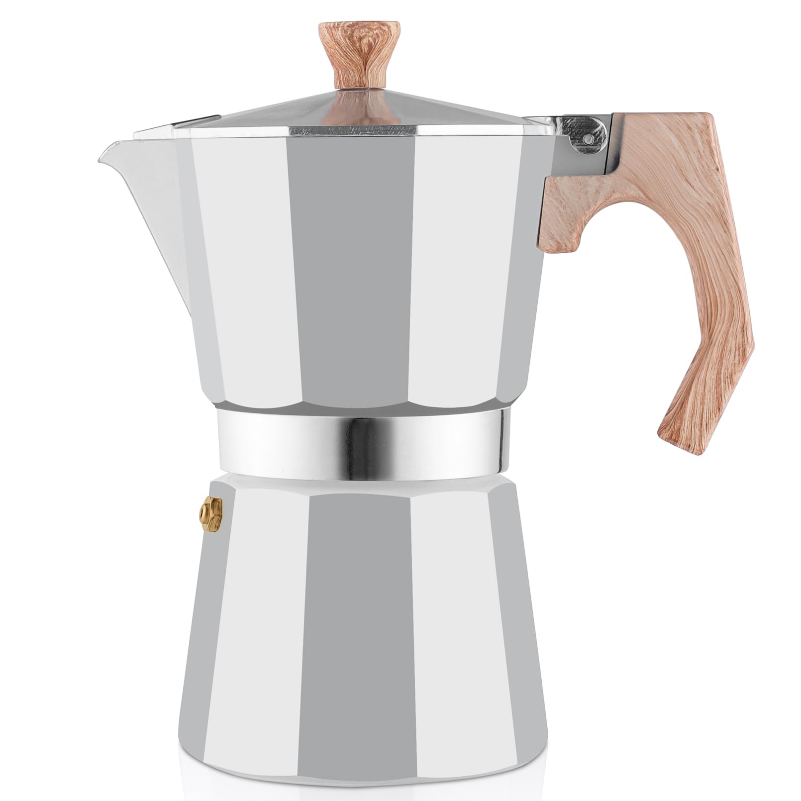 wedrink Moka pot Coffee Makers 6 Cups,Aluminum Stovetop Espresso Maker Coffee Percolator Moka Pot Caffettiera 300ml(Sliver)