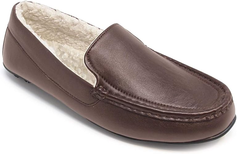 mens leather slippers amazon
