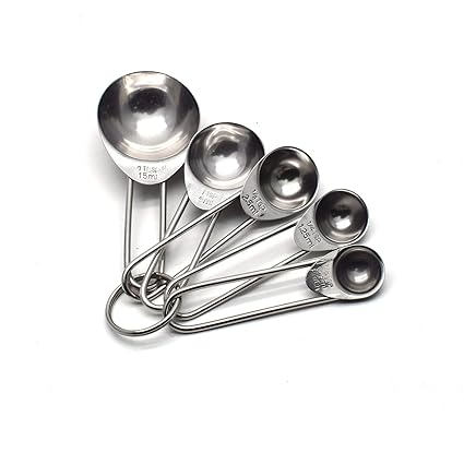 Antrader Measuring Spoons Stainless Steel 5 Piece Measuring Spoon Cups Set 18 Tsp 14 Tsp 12 Tsp 1 Tsp 1 Tbsp For Measuring Dry And Liquid