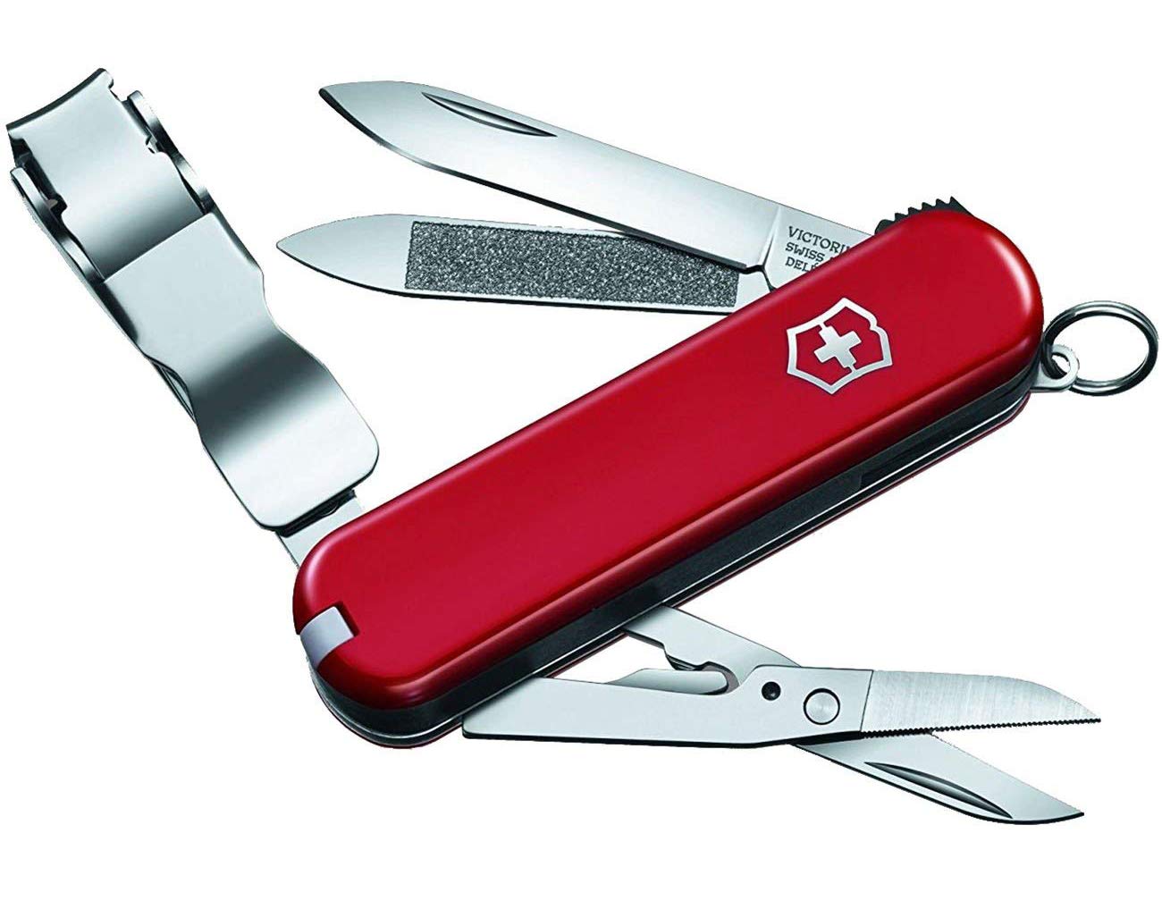 Victorinox Nailclip 580, Swiss Made, 8 Functions, Nail File, Nail Clipper, Blade, Scissors, Red
