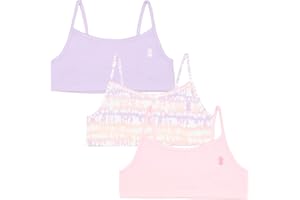 Tommy Bahama Girls Bralette 3-Pack - Soft, Breathable Cotton, Tag-Free Comfort, Training Sports Bra Set for Kids and Teens