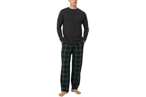 LAPASA Men's Pajama Set 100% Cotton Flannel Top Long Sleeve & Bottom Pants Plaid Sleepwear PJ Sleepwear Lounge Comfy M79/M95