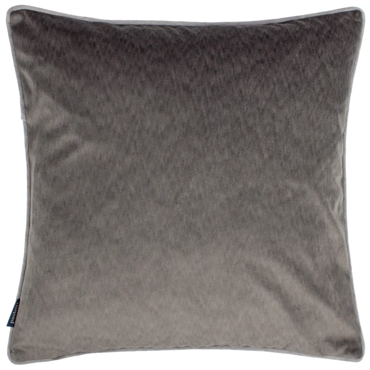 Paoletti Torto Square Cushion Cover, Charcoal/Silver, 50 x 50 cm