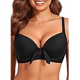 Women Underwire Bikini Swim Top - Push Up Knot Front Swimsuit Top 2025 Bathing Suit Bra