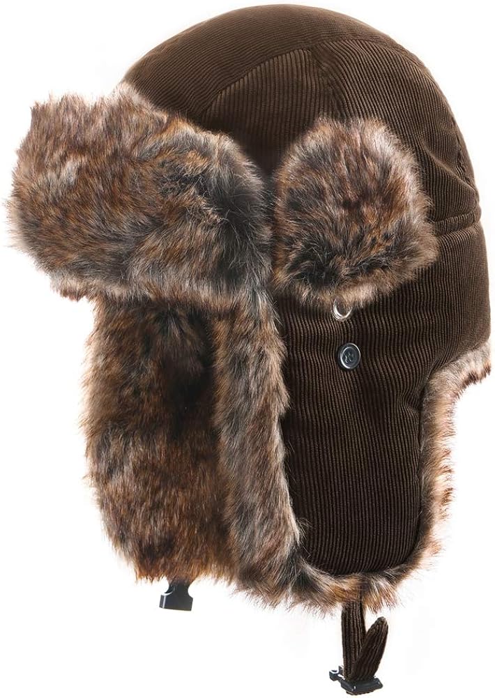 Unisexe Renard / Raton laveur Chapeaux de trappeur Cuir italien Ushanka SAGA Fourrure scandinave