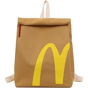 Funny Retro Paper Bag Personalized Large Capacity Crossbody Shoulder Laptop Bag Cute Canvas Bag