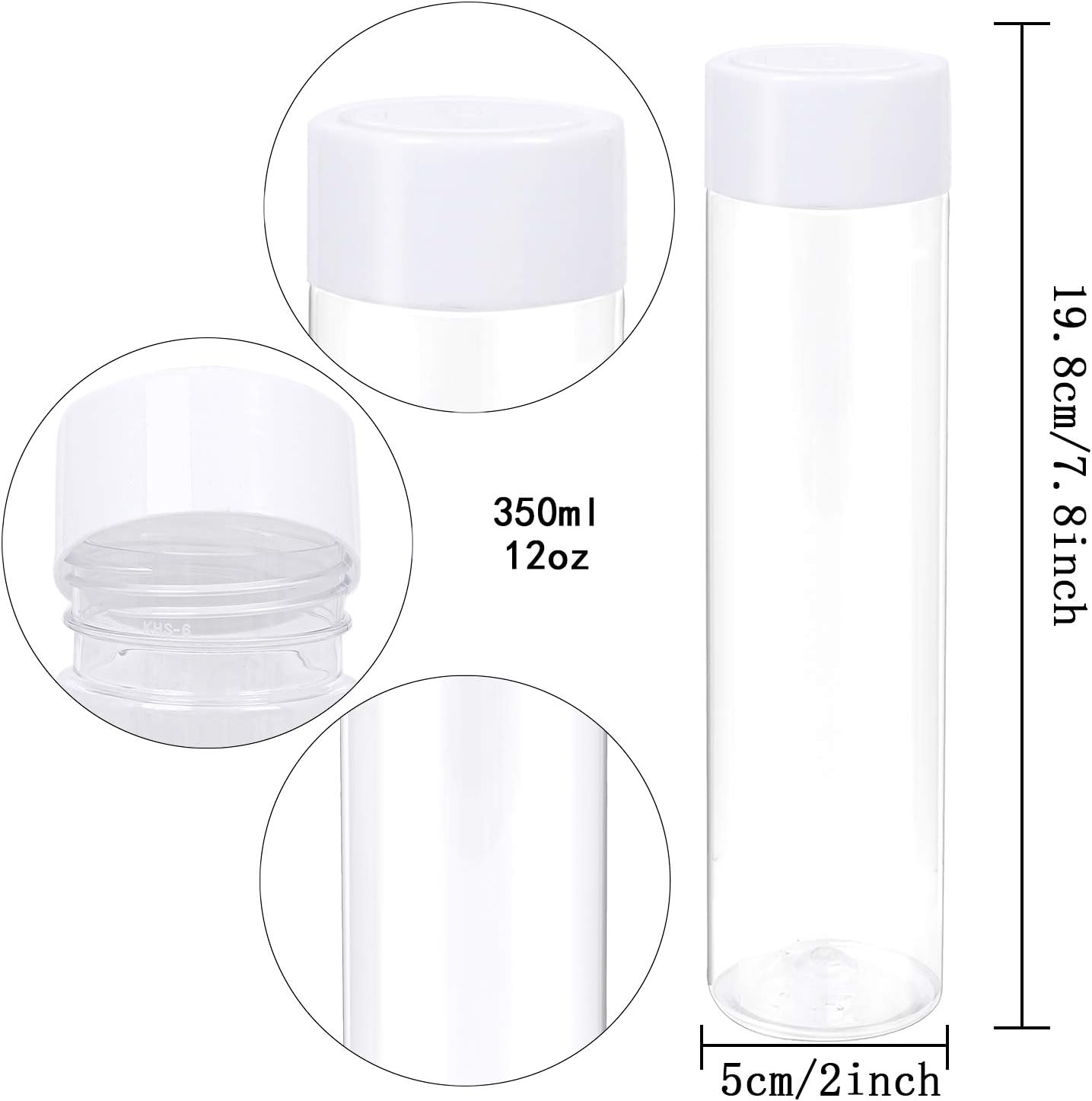 Aneco 12 Pack 12 Ounce PET Empty Juice Bottles with Lids Reusable Clear Drink Containers for Storing Juice Milk - Image 3