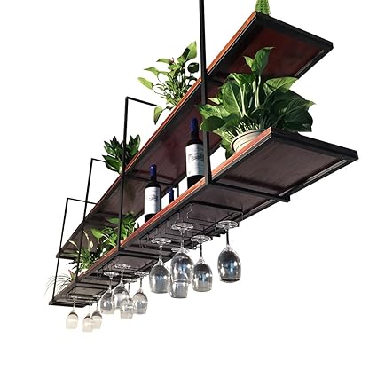 Zrx Wine Rack Ceiling Mounted Hanging Wine Bottle Holder Metal