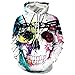 HSRKB Unisex 3D Print Long Sleeve Hoodie Lightweight Skull Pockets Sweatshirts
