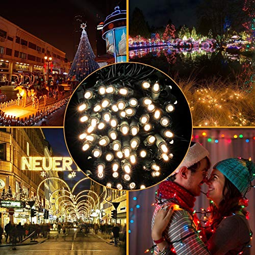 MZD8391 Upgraded StayOn 66FT 200 LEDs Christmas String Lights Outdoor Indoor 100 UL
