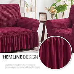 NICEEC Loveseat Slipcover Red Loveseat Cover 1