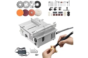 MIMYTH Mini Table Saw for Crafts, Multifunctional Portable Table Saws Adjustable Cutting Angle,Speed,SawDepth; Small Table Saw for Cutting, Grinding, Sanding All-in-one; Tablesaw