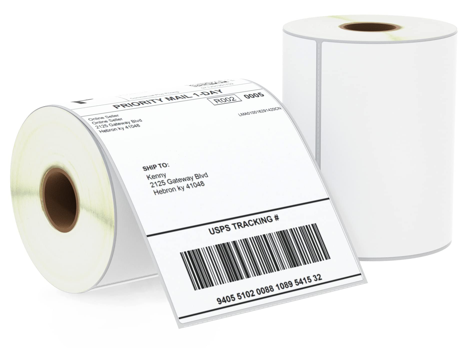 BETCKEY - 102mm x 152mm (4 in x 6 in) Perforated Thermal Labels for Empty Shipping Compatible with Zebra Printers and Other [2 Rolls/500 Labels]