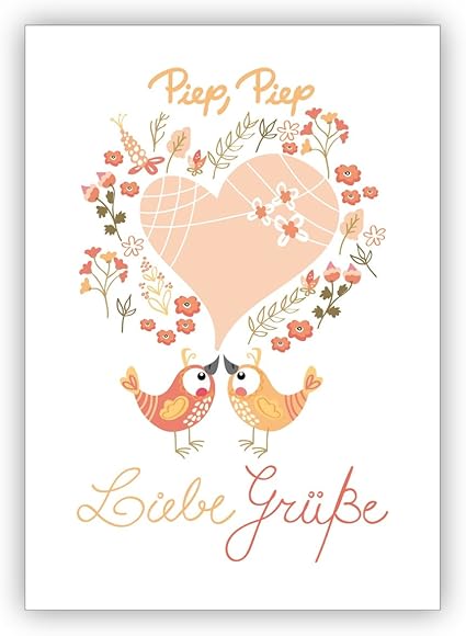 Carino Amicizia Biglietto D Auguri Con Cuore E Gli Uccelli Amore Saluti 16 Grusskarten Amazon It Cancelleria E Prodotti Per Ufficio