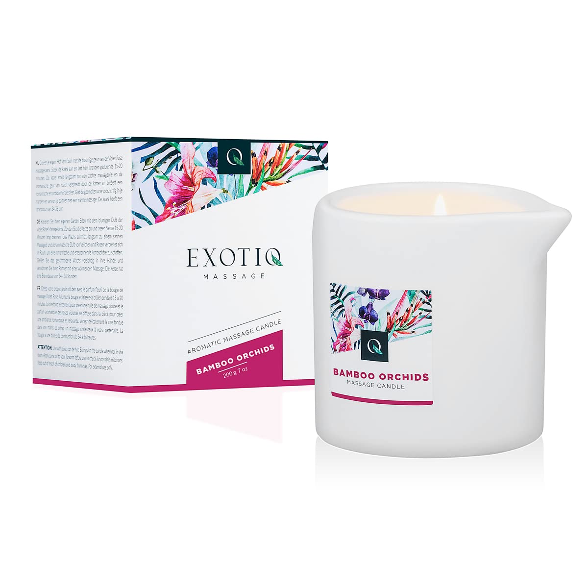 Exotiq Massage Candle Bamboo Orchids - For a Sensual Massage - 200g, White