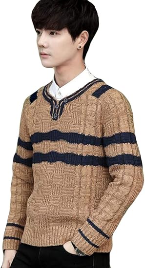 Amazon ニカ メンズ ケーブル編みニットセーター ニットソー ゆったり セーター ニット セーター メンズ お兄系 秋服 冬服 秋 冬 カジュアル ニットソー 長袖 セーター 通販