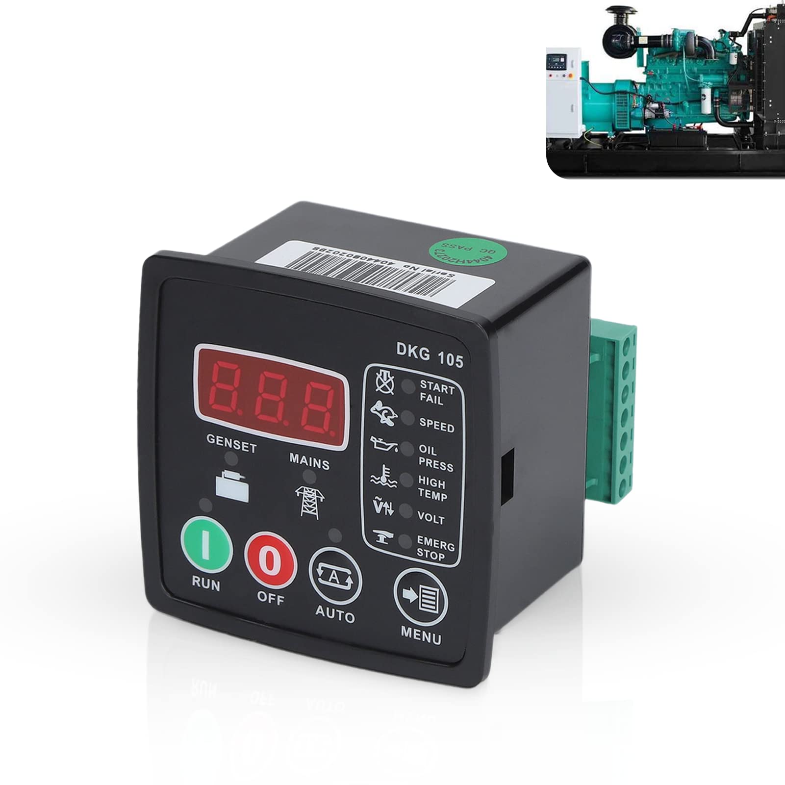 Elprico Diesel Engine Generator Controller, Remote start Stop Generator Controller, DC 9-33V Flame Retardant Universal Generator Controller for Ships or Generator Communication