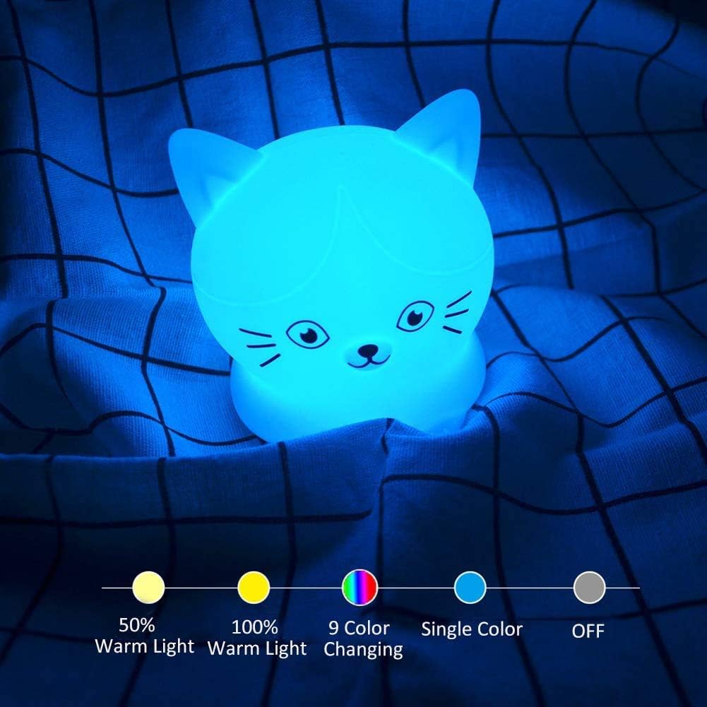 Glinrui Cat Night Light Children's Room Lights Bedroom Sleep Bedside lamp - Image 4