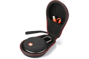 ENLLY Hard Travel Case for JBL Clip 2/JBL Clip 3 Bluetooth Portable Speaker Carrying Storage Bag. Fits USB Cable - Black(Black Lining)
