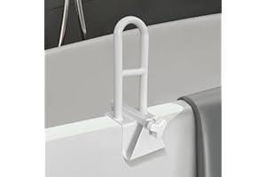 Bathtub Safety Rail Adjustable Shower Grab Bar - White Medical Bathtub Handle Grab Bars for Bathroom, Safety Handle Rail Heav