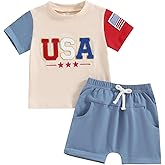 4th Of July Baby Boy Outfit Infant T Shirt Shorts 2pcs Set Toddler Fourth Of July Outfits Kids Summer Cute Clothes