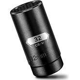 BLACKROBOT 32 mm 12-Point Deep Impact Socket, 1/2 Inch Drive, Metric, Cr-V Steel With Black Manganese Phosphate Coating