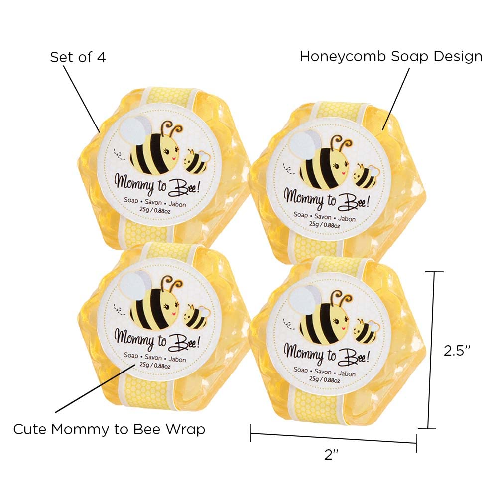 Kate Aspen Sweet Honey & Fresh Flower Scented Honeycomb Soap, Mommy to Bee Baby Shower Favors, Pack of 4 Count,21084NA