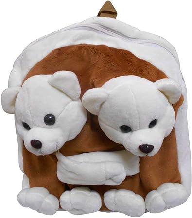 Pearl World Twin Teddy Bag cm 36 (Brown,White)