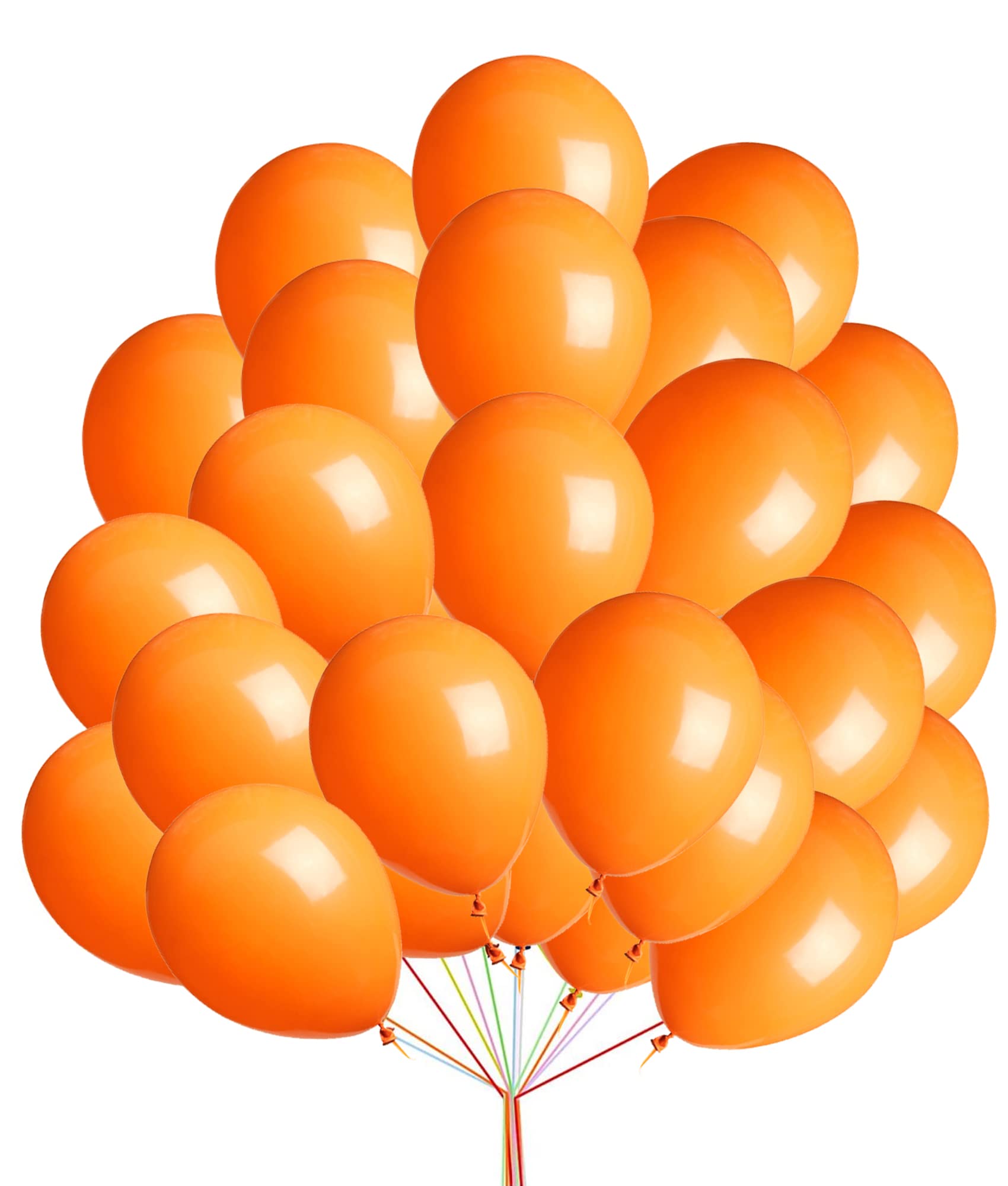 Plain 10-Inch Orange Balloons for Party, Birthday, Wedding, Engagement, Baby Shower Decoration - Round Pack of 100