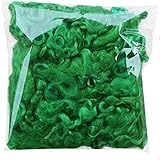 Real Mohair Wool Locks, Organic Hand Dyed Fiber for Felting, Blending, Spinning, Knitting, Doll Hair and Embellishments. 1 Ounce Green