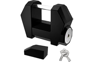 DEEAGLE Trailer Lock, Wide 1.2” Span, 1/4” Dia Trailer Coupler Tongue Lock, Wide Trailer Locks, Boat Trailer Locks for Towing Trailer Security, Black