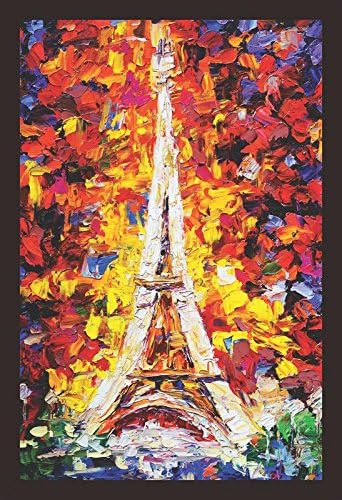 Mad Masters Eiffel Tower Paris Italy Painting Hanging Photo Frame Decorative Item for Living Room, Bedroom, Home Decor and Wall Decoration (MM 1260, 8x12 Inch, Paper, Without Plexi Glass)