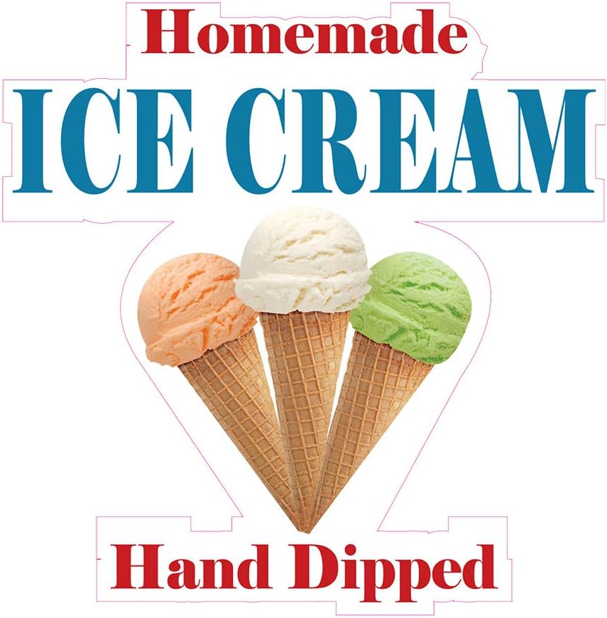 DieCut Sticker Multiple Sizes Homemade Ice Cream Hand
