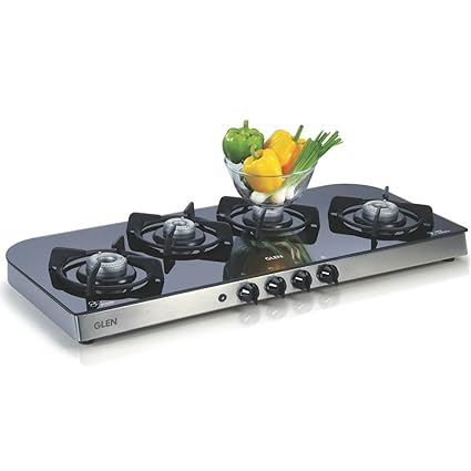 Glen Glass 4 Burner Gas Stove, Black (GL1049GTAI)