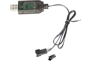 Tibapla 7.4V 1000mA USB Charger Cable with with SM-2PIN Plug Connector for RC Model/Remote Control Toys/Vehicle/Buggy/Car/Tru