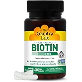 Country Life - Biotin High Potency, 5 mg - 60 Vegan Capsules