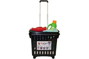 Gocart, Black Grocery Shopping Basket Rolling Laundry Cart