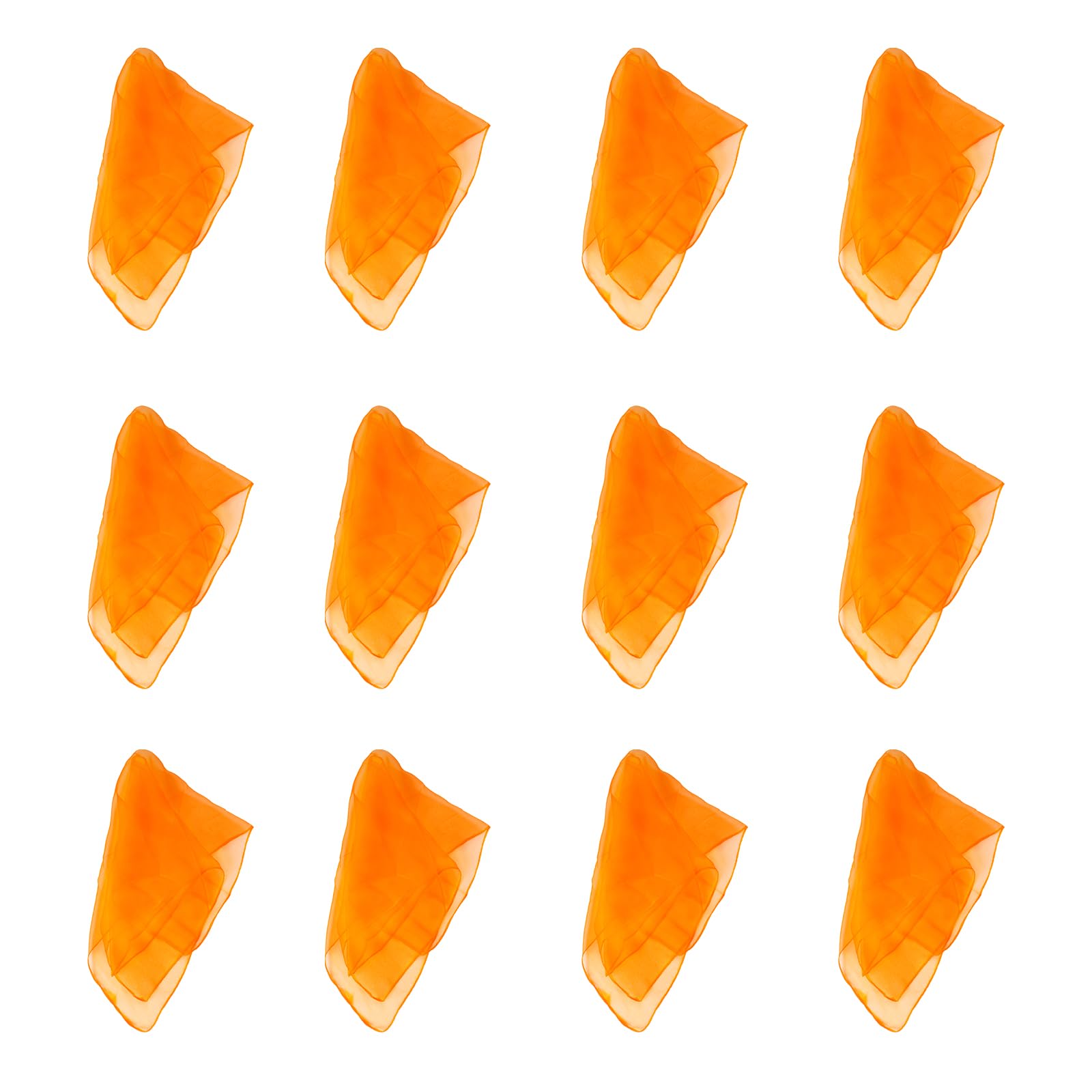 Larcele 12pcs Juggling Silk Dance Scarves Performance Props Accessories 24 by 24 Inches WDSJ-02 (Orange)