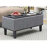 Convenience Concepts 143900BL Designs4Comfort Brentwood Ottoman, Gray Fabric