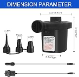 Jsdoin Electric Pump 3 Nozzles AC 240V/DC 12V 50W for Inflatables view 2