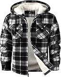 SCODI Men's Flannel Shirt Jacket Fleece Sherpa