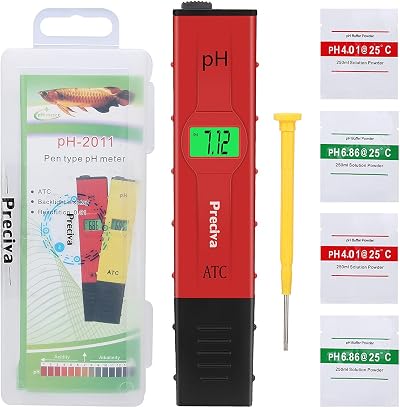 Preciva PH Meter Tester Digital Water Hydroponics Pen LCD Backlit 0.01