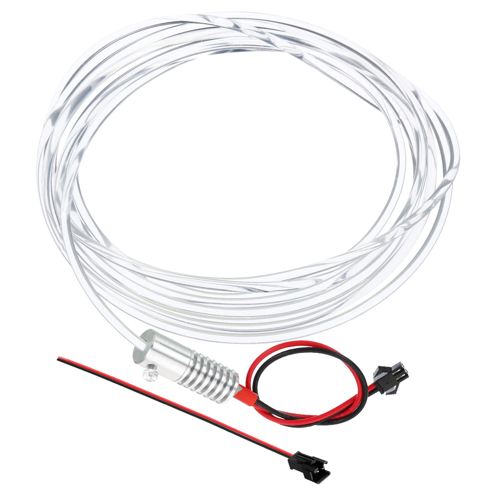 PATIKIL 3mm 3.0m PMMA Side Glow Fiber Optic Cable Kit, with LED Aluminum Illuminator 12V 1.5W Guide Light Source Decoration for Home DIY Lighting, Red